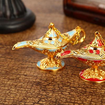 Aladdin Lamba Dekorasyonu Avrupa Vintage Ev Dekorasyonu Metal El Sanatları Tanrı Lambası Dilek Lambası Ziyafet Dekorasyonu Süsler