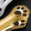 Food Tong Comfortable Grip Cat Paw Stainless Steel Portable Handheld Bread Clamp  BBQ Cooking Clip Kitchen Gadget