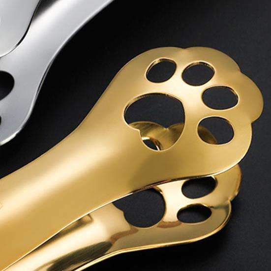 Food Tong Comfortable Grip Cat Paw Stainless Steel Portable Handheld Bread Clamp  BBQ Cooking Clip Kitchen Gadget