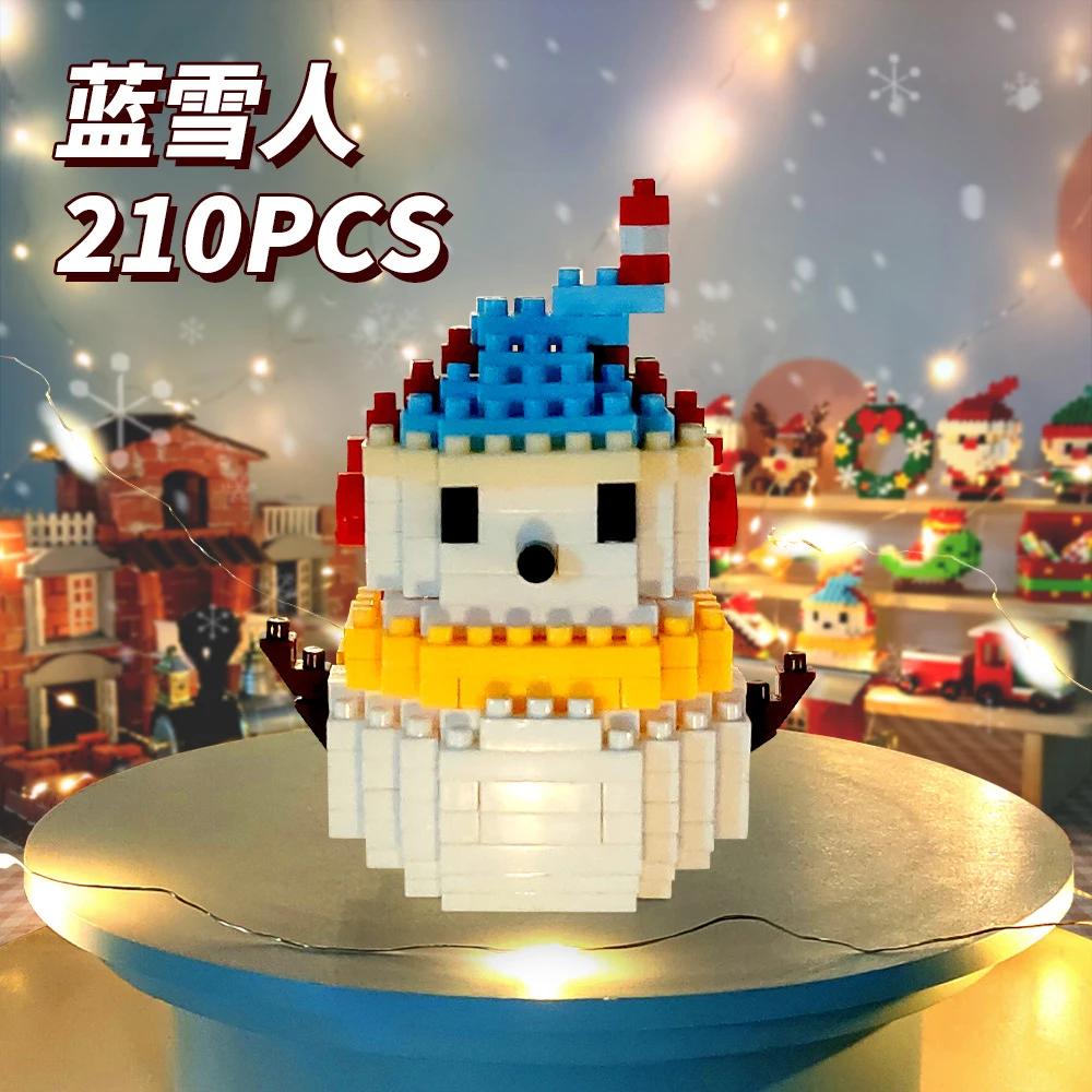 Kids Christmas Building Blocks Toys Mini Micro Building Brick Christmas Tree Stocking Blocks Puzzle Assembling Table Decor Toy