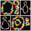4 Pcs/Set Hawaiian Tropical Hula Luau Grass Dance Head Neck Wrist Garland