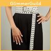 Double Row Buttonhole Extended Womens Waistband Elastic Decoration Dress