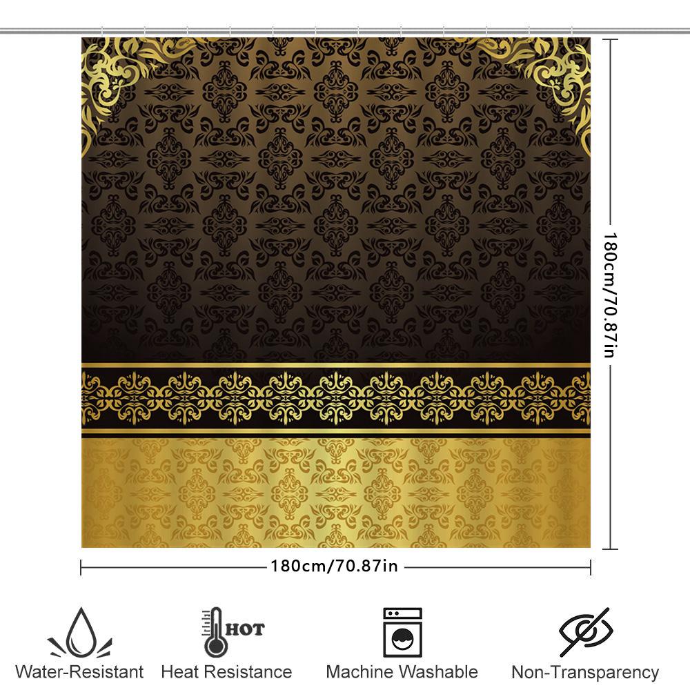 Luxury Bath Shower Curtain Set Waterproof Modern Decor Bathroom Accessories