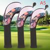 3Pcs Durable Golf Training Accessories Long-Necked Golf Club Head Covers Numbered Wooden Club Head Protector