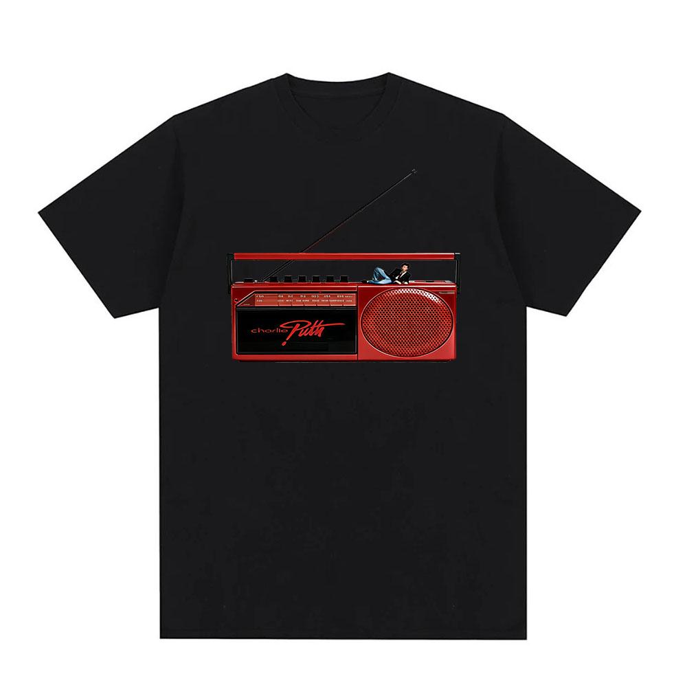 

2026 NEW Charlie Puth 100% Cotton T-shirt Classic Graphic Print Unisex Tour Casual Streetwear Spring Summer Fashion O-neck Tops XS чёрный
