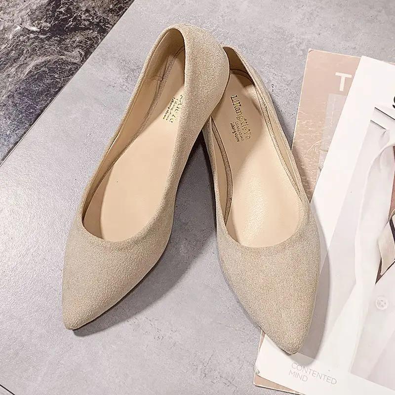 Fashion Wedding Bride Shoe Slip-on Women's Flat Shoes Pointed Toe Elegant Dress Beau Today Chic Point Comfortable Young Ladies Footwear