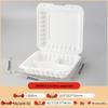 Biodegradable Three-Compartment Bento Box with Hinged Lid
