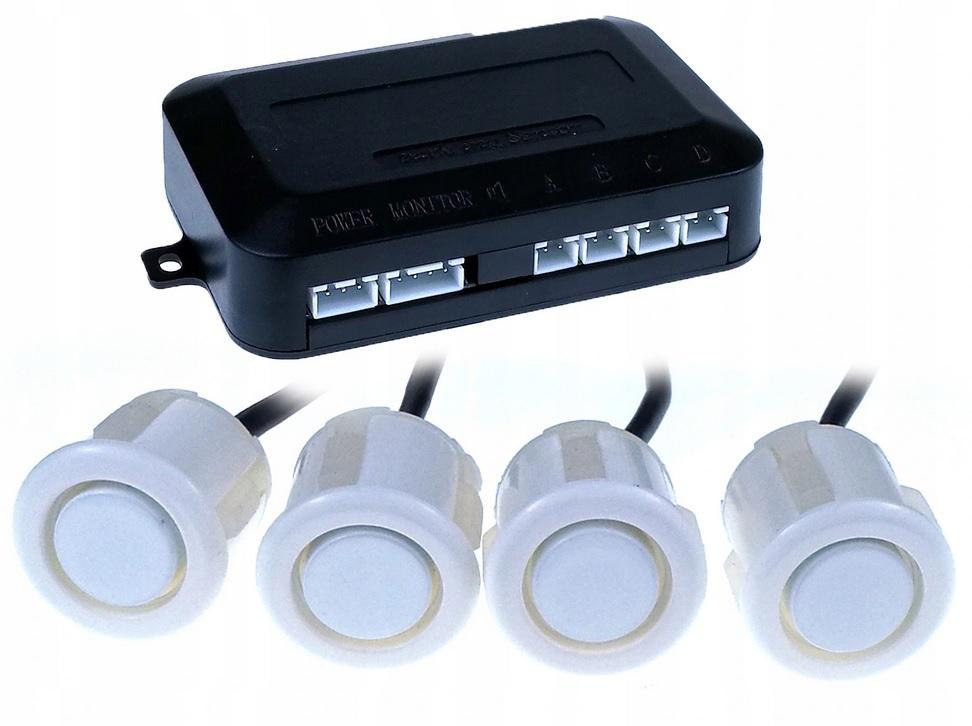 Czujniki Cofania Parkowania 4X Buzzer Białe 18Mm
