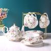 Elegant High-End Coffee Cup Saucer Set, Bone China, Flower Tea Set, British Afternoon Porcelain, Home Drinkware