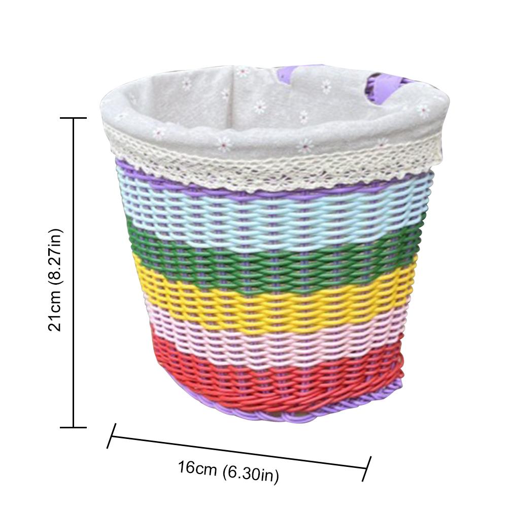 Bike Front Basket with Liner Cycling Handlebar Basket Adjustable Leather Straps Bike Scooter Tricycle Basket for Girls Women