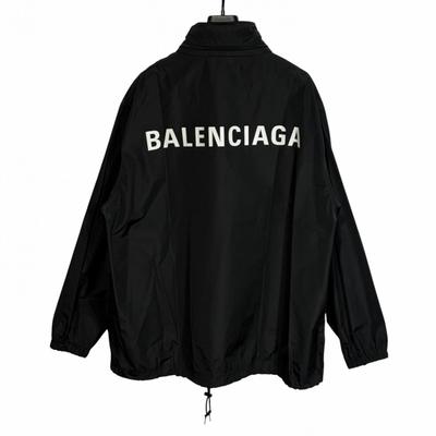 Balenciaga Nylon Jacke mit Logo auf dem Rücken T-Shirt Schwarz Herren Größe L (46) Modell 556238