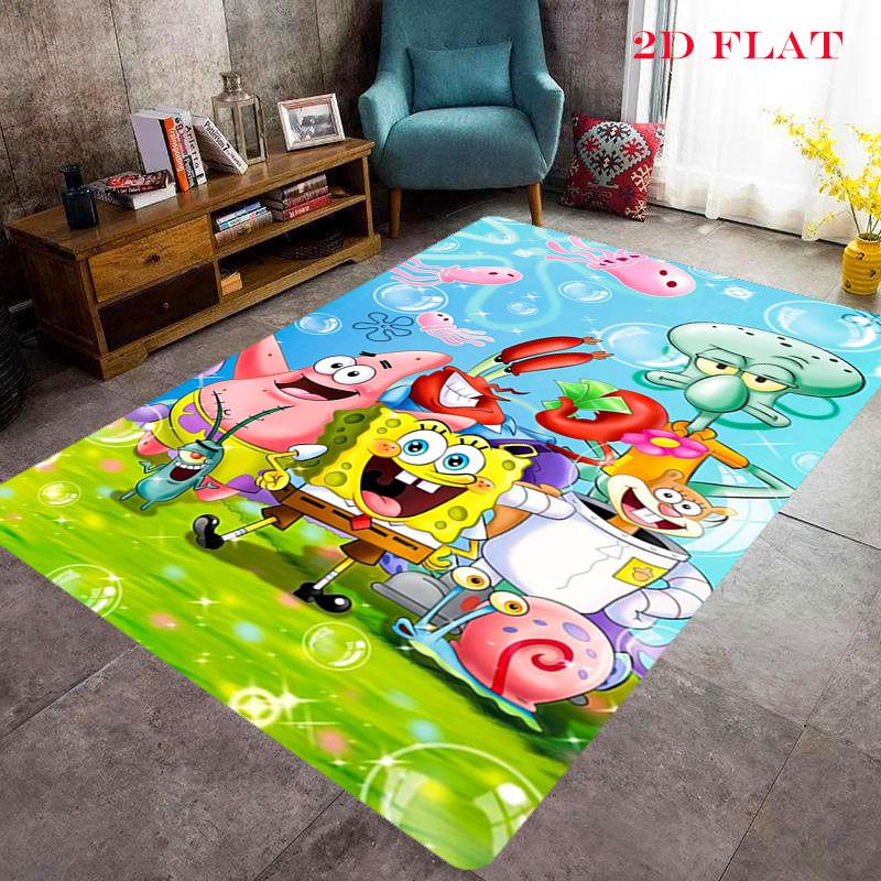 Spongebob Friends Adventure carpet Camping Trip Suitable For All Seasons Sheet Machine Washable Air Conditioning carpet