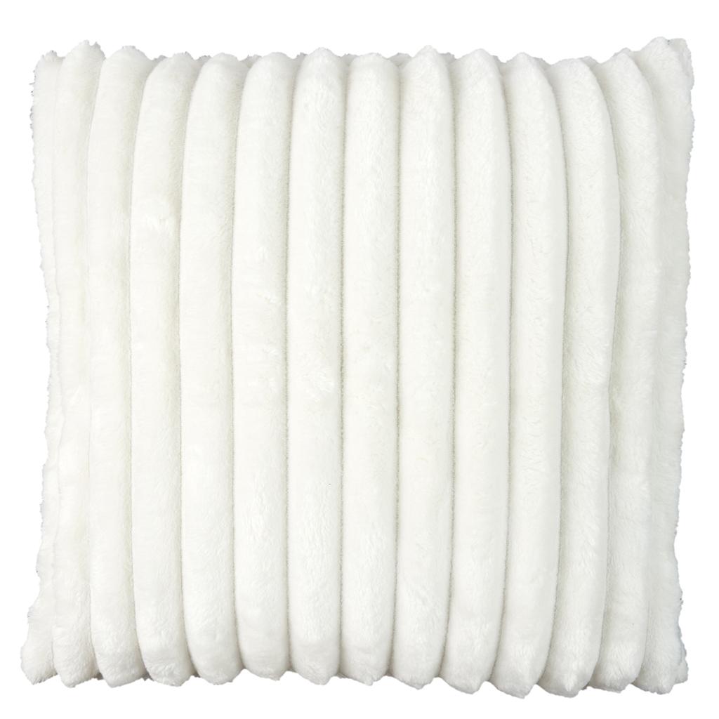 Les Trésors De Lily [A3532] - Ivory 'Scarlett' Ribbed Flannel Cushion - 40x40 Cm