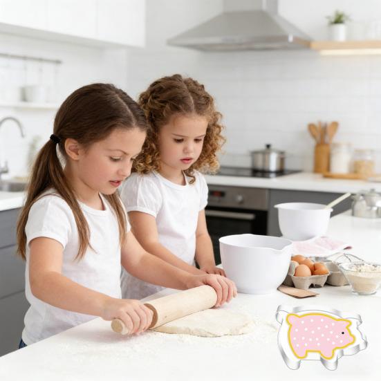 5 Stück/Set Edelstahl Donut Keks Ausstecher Doppelseitiges Backwerkzeug Geprägter Donut Maker Süßes Brot Gebäckform Küchenwerkzeug