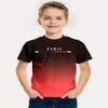 Children's Simple Gradient 3D Digital Printed Boys' Fashionable and Comfortable Round Neck Short Sleeved T-shirt