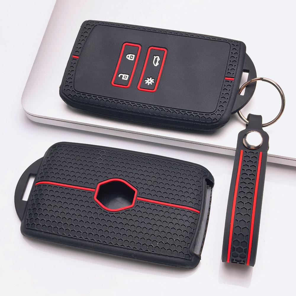 Key Cover for Renault Koleos Kadjar Arkana Clio Megane Captur Zoe Scenic with Keychain Anti-Scratch Guard Shockproof Protection Soft Grip Texture