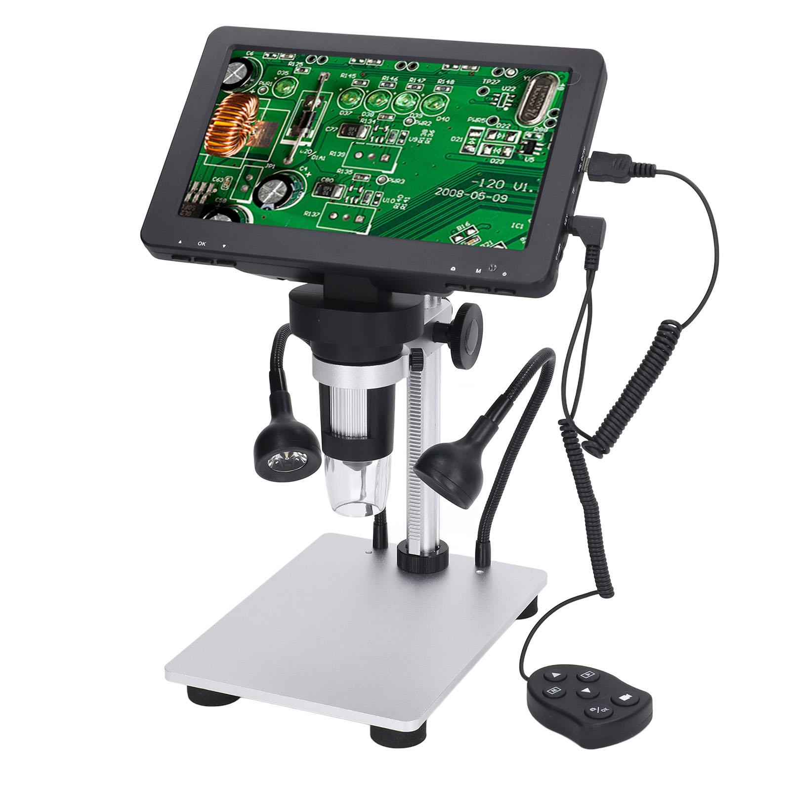 

7-дюймовый цифровой микроскоп HD LCD дисплей 1200x 12MP паяльный микроскоп для биологических наблюдений