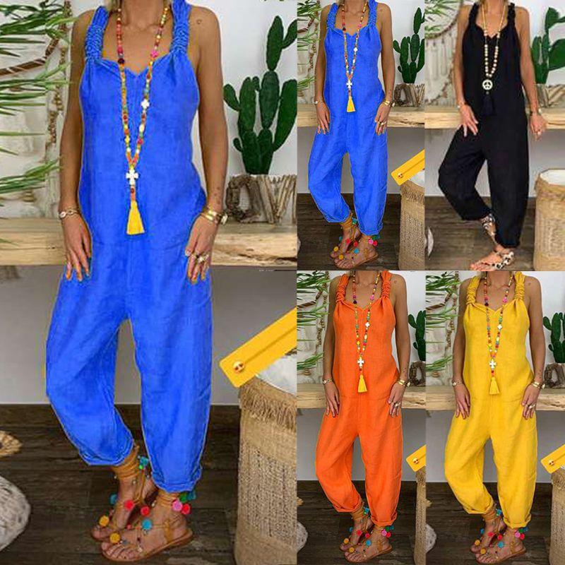 Stylish Women Casual Loose Jumpsuit With Sleeveless Design For Effortless Chic