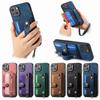 Wrist Strap PU Leather Stand Phone Case for IPhone 13 12 Mini 16 15 14 11 Pro Max XS X XR 8 7 Plus Wallet with Card Holder Cover