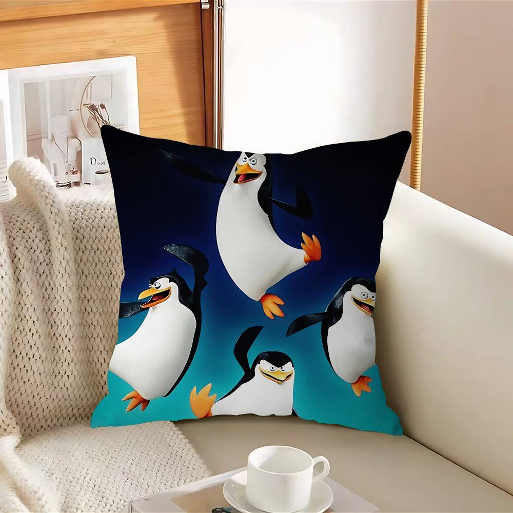 

P-Penguins Of MadagascarS Pillow Case Removable Washable Cushion Cover – All-Season Soft Linen 12x12Inch