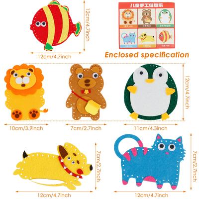 Kids Sewing Kit Fun and Educational Beginner Sewing Kit Creative Felt Sewing Kit Portable DIY Felt Sewing Craft Kit for Family