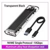 M.2 NVMe SSD Enclosure USB3.1 Gen2 External SSD Case Clear Hard Drive Adapter 10Gbps M.2 NVMe to USB Adapter Support UASP for PCIe NVMe SSD