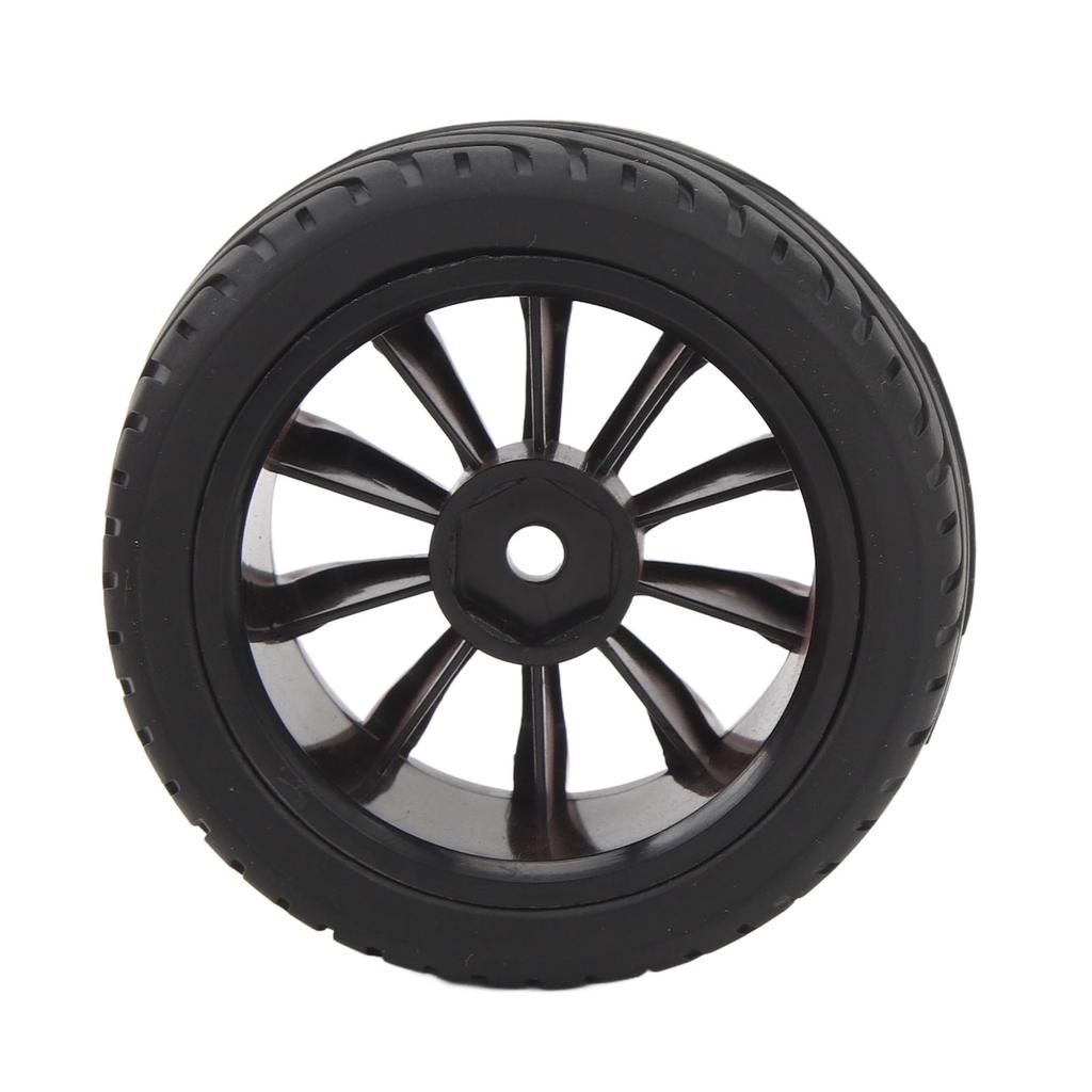 4Pcs 12mm Hex RC Wheels Tires 1/10 Scale Off Road Tires F Shaped Tread 10 Hole Red Ring Wheel Hub Tires