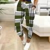 Summer Ladies Organized Pattern Printed Sweatpants Loose Fit Drawstring Joggers Elastic Cuff Daily Casual Pants