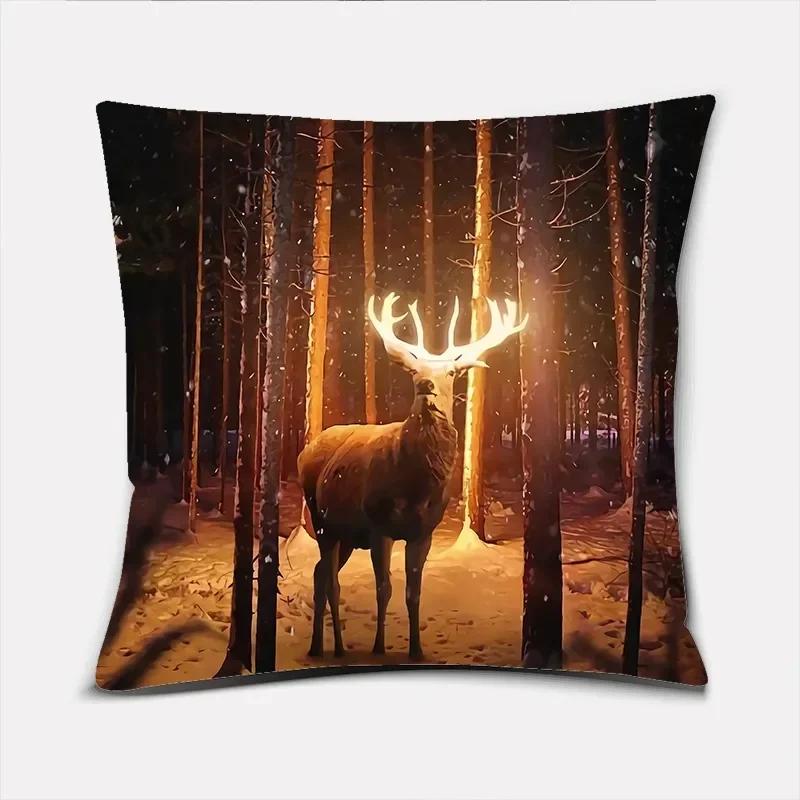 

Animal Pillow Series Deer Penguin Fox Pillow bedroom Study Room Sofa restaurant seat balcony rocking chair pillow sleeve 40cmx40cm