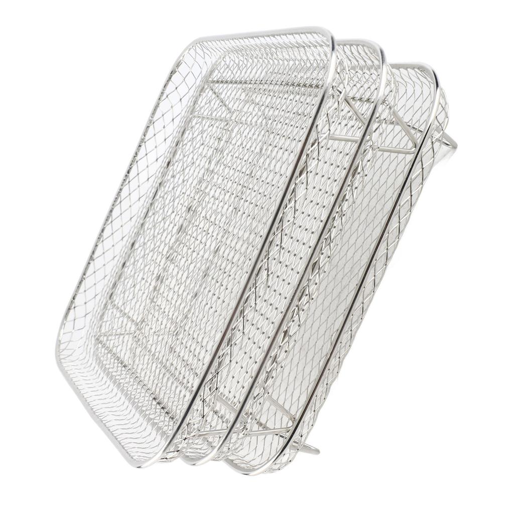 3 Layer Square Fryer Rack Dishwasher Safe SUS304 Stainless Steel Fryer Grilling Rack Accessory