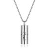 Stainless Steel Aromatherapy Pendant Necklace with Hollow Cylinder and Cross Pendant