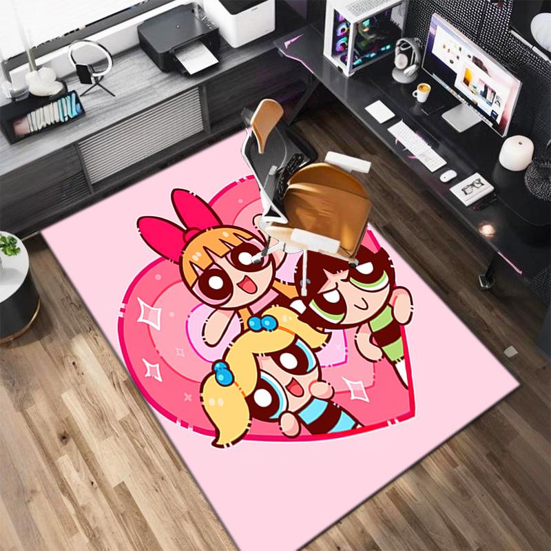 1Pc The Powerpuff Girls Printed rectangle carpet, home door mat, outdoor travel protection carpet A12