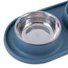 Doppelte Haustiernäpfe Duale Hundenäpfe Silikon Edelstahl Katzenfutter Wassernäpfe für Kleine