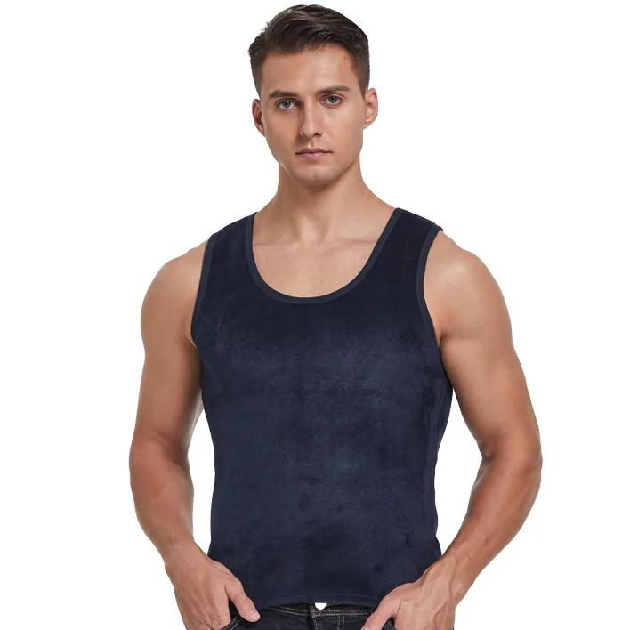 

WTEMPO мужские осенне-зимние плюшевые утепленные тонкие теплые жилеты с круглым воротником, рубашки внизу, интимные топы большого размера M