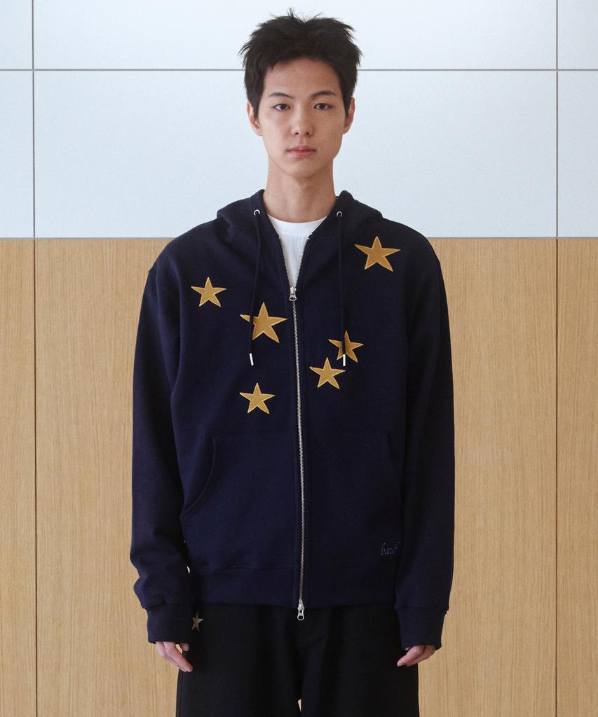 Bauf Star Symbol Zip-Up Hoodie [Navy]