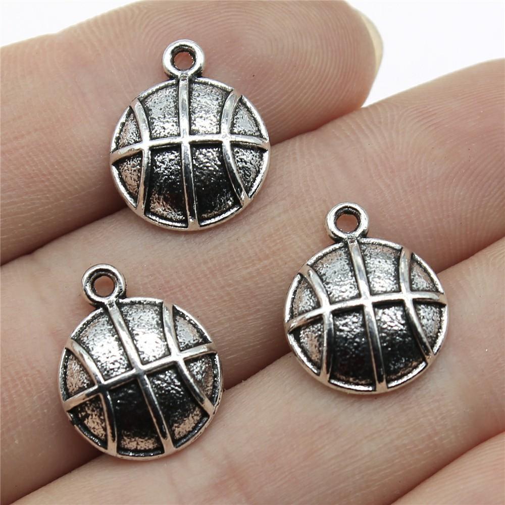 10pcs Sport Charms Basketball Charms For Jewelry Making Antique Silver Color Pendants DIY Crafts Making Findings
