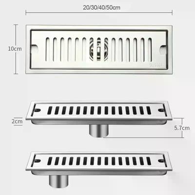 Stainless Steel Drain Filter with Strainer Cover for Showers, Anti-odor, Adjustable 20-50cm, Perfect for Bathroom Sinks