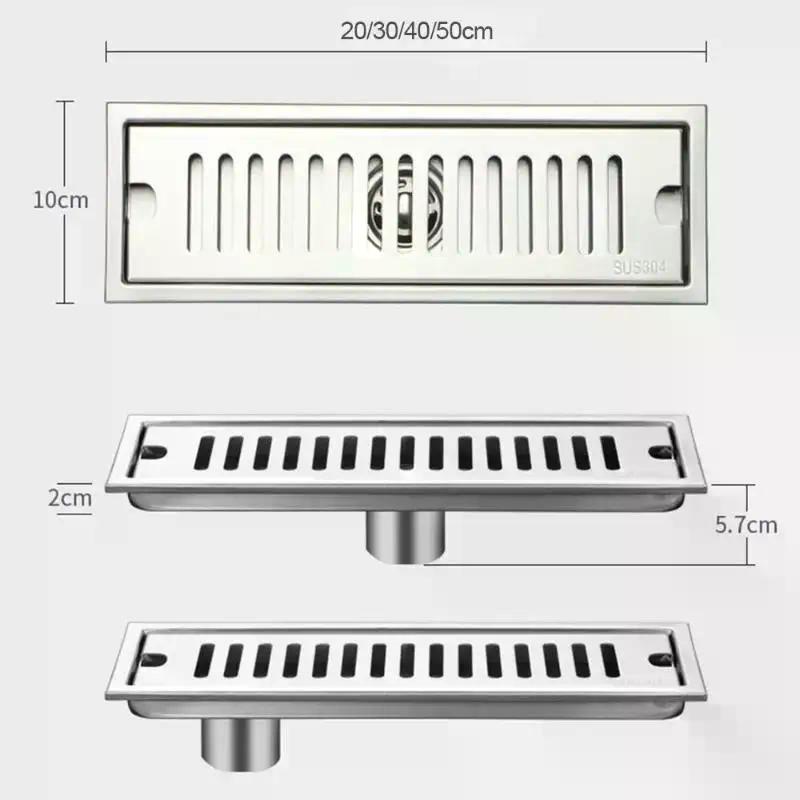 Stainless Steel Drain Filter with Strainer Cover for Showers, Anti-odor, Adjustable 20-50cm, Perfect for Bathroom Sinks