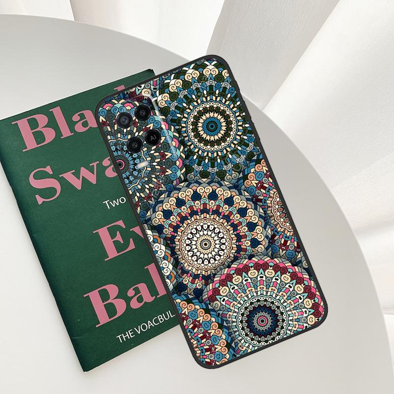 Flowers Mandala Floral Case For Oppo A58 A78 A98 A15 A16 A17 A52 A72 A76 A96 A54 A74 A94 A57 A77 A54S A57S Cover