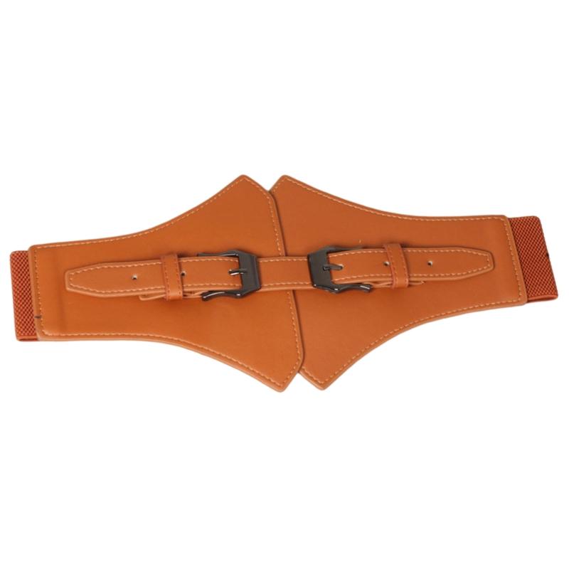Corset PU Leather Cummerbunds Strap Belts for Women Banquet Elastic Tight High Waist Slimming Body Shaping Girdle Belt