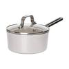 (GoodPlus+) La Forge Saucepan 14cm (with Glass Lid) [Double-layer Stainless Steel Throughout] [Durable Forging Process] [Beautiful Stainless Steel