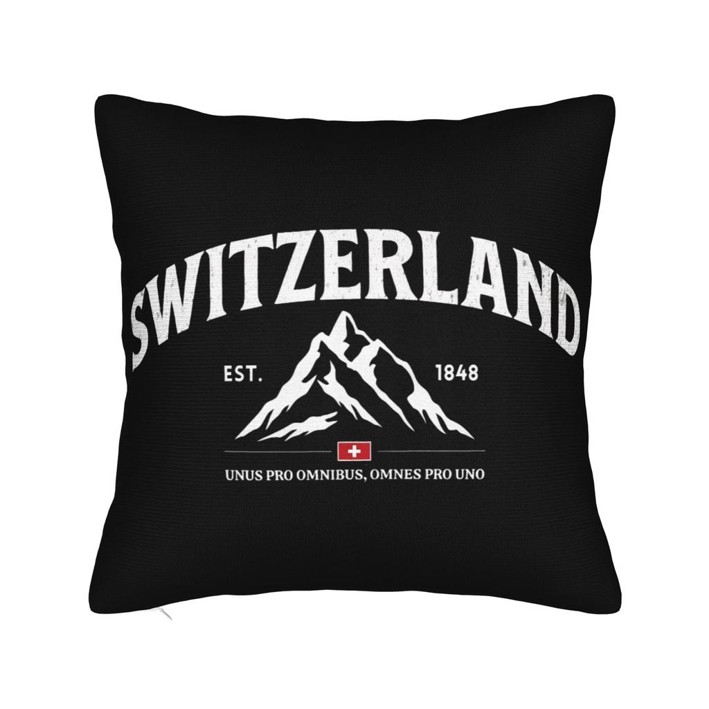 Switzerland Swiss Flag Mountains Pillowcase Printed Polyester Cushion Cover Decor Europe Throw Pillow Case Cover Seater Square