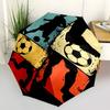 1pc Soccer Players Automatic Folding Umbrella, 8-Rib Durable Iron Frame, Compact Travel Umbrella for Women & Men 038
