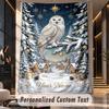Owl Birds (220) Theme Custom Tapestry Personalized Custom Name Text Wall Hanging Tapestry Home Decor Background Cloth