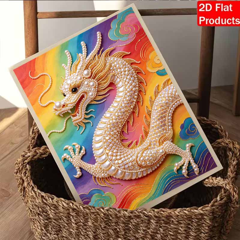Pearl Art Painting Home Wall Decor Chinese Dragon Pearl Gemstone Painting Picture Crafts Adult/Beginner Gift Creative Home Decor Unframed
