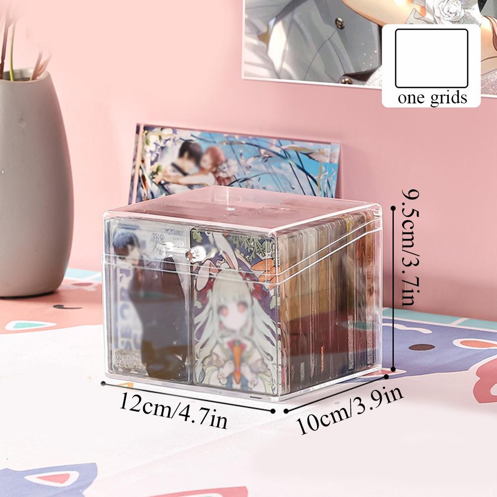 Transparent Photocards Holder 12*10*9.5cm Acrylic Card Storage Box Organizer Box Case Container Card Collection Postcard чистый
