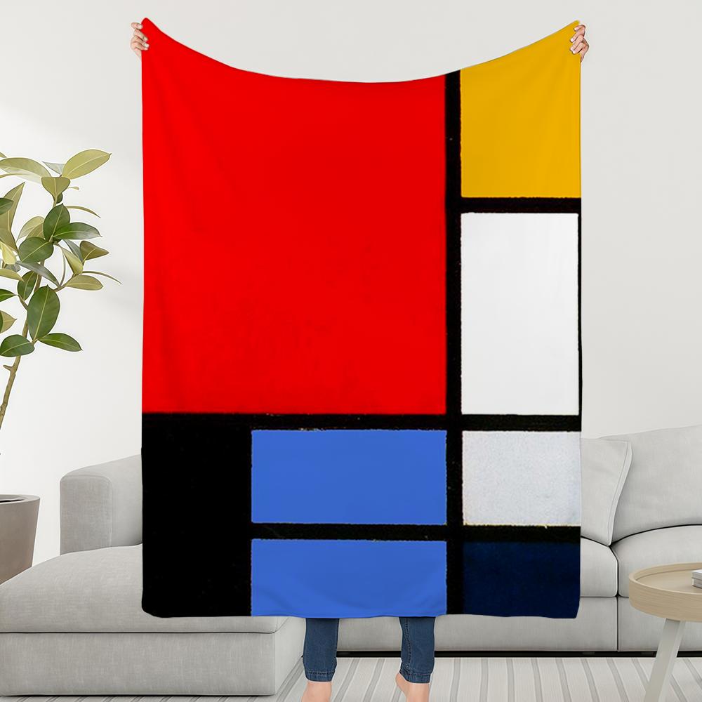 Blanket Throw Super Piet Cosy Plush Living Room Sofa Mondrian Couch Childish Birthday Gifts