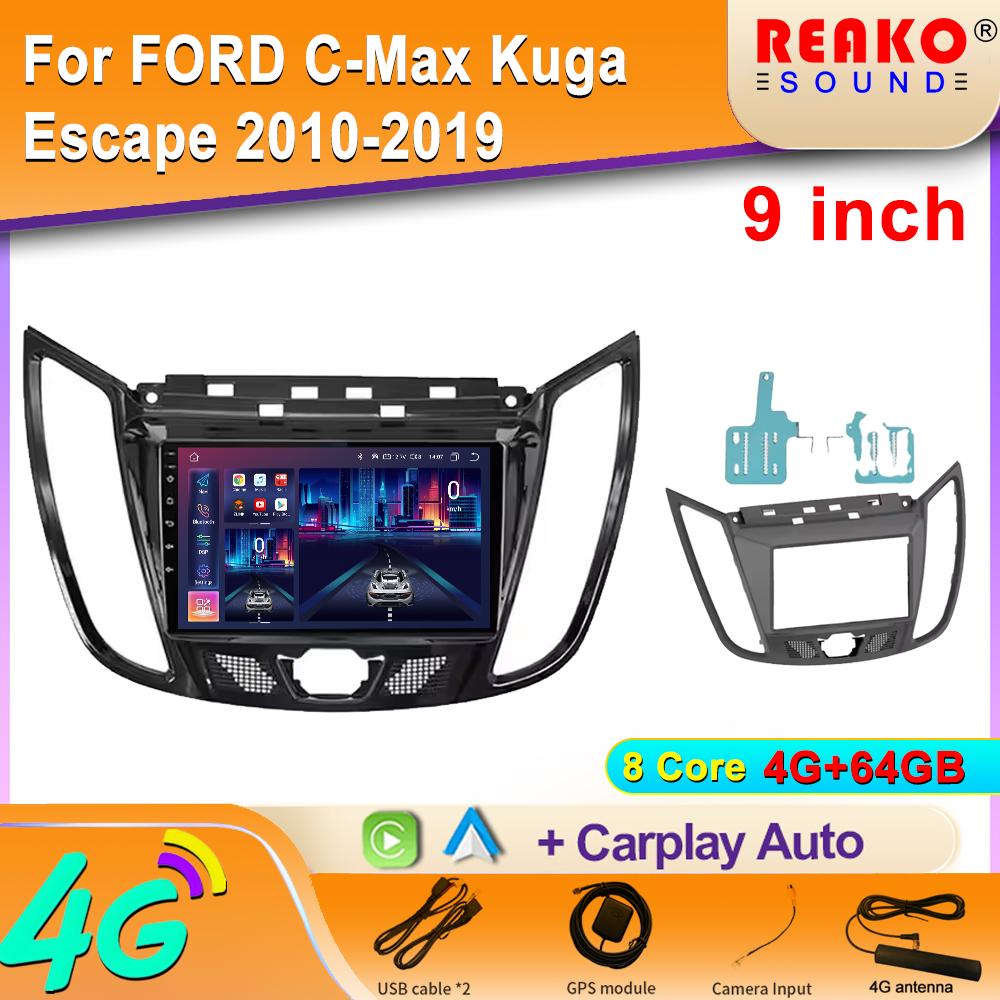 Autorádio Carplay Pro FORD C-Max Kuga Escape 2010-2019 Navigace GPS Android Auto Multimediální Přehrávač Stereo Jednotka WiFi 2din 4G