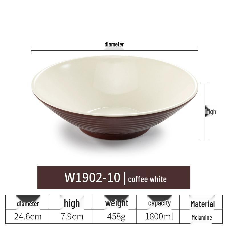 Net Celebrity Melamine Ramen Bowl: Two-Tone Creative Design, Large, Ideal for Mala Tang and Rice Noodles