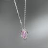 2026 Pink Marquise High-Carbon Diamond Necklace for Women - S925 Sterling Silver Clavicle Chain, Everyday Wear, Colorfast.